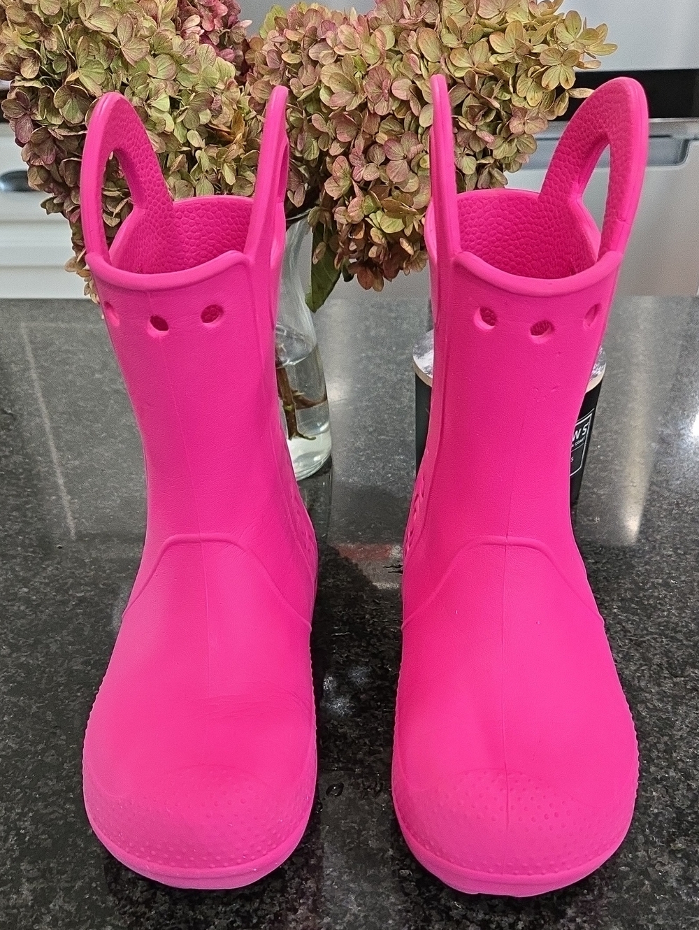 Kids Crocs Waterproof Pink Pull-On Rain Boots